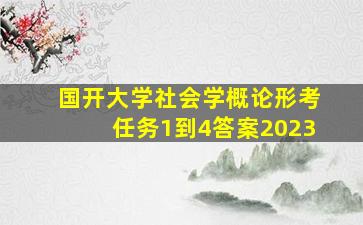 国开大学社会学概论形考任务1到4答案2023