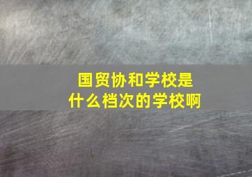 国贸协和学校是什么档次的学校啊