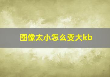 图像太小怎么变大kb