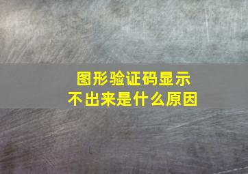 图形验证码显示不出来是什么原因