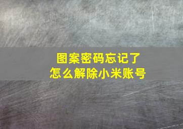 图案密码忘记了怎么解除小米账号