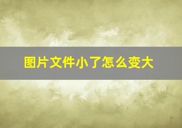 图片文件小了怎么变大