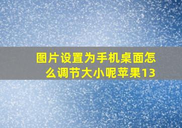 图片设置为手机桌面怎么调节大小呢苹果13