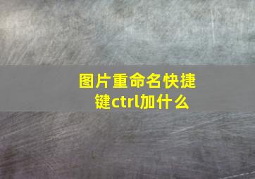 图片重命名快捷键ctrl加什么