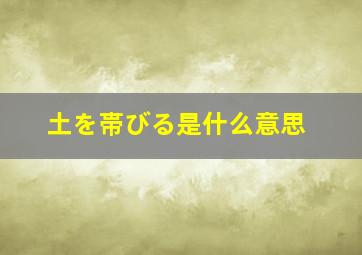 土を帯びる是什么意思