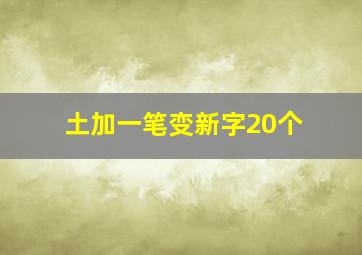 土加一笔变新字20个