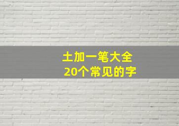 土加一笔大全20个常见的字