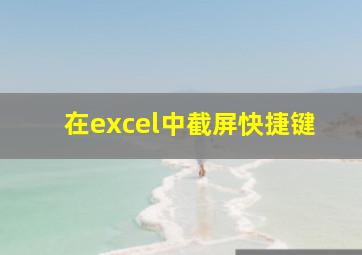 在excel中截屏快捷键