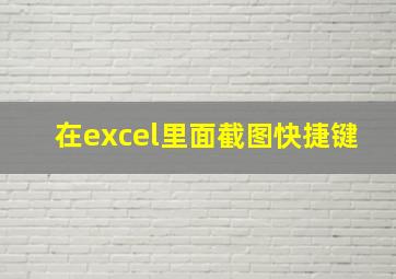 在excel里面截图快捷键