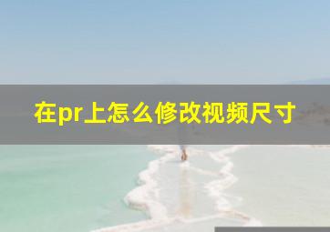 在pr上怎么修改视频尺寸