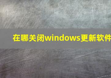 在哪关闭windows更新软件