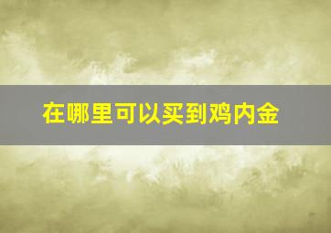 在哪里可以买到鸡内金