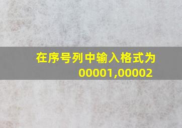 在序号列中输入格式为00001,00002