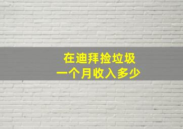 在迪拜捡垃圾一个月收入多少