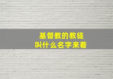 基督教的教徒叫什么名字来着