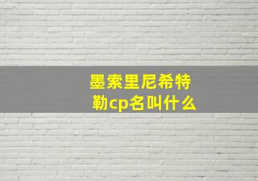 墨索里尼希特勒cp名叫什么