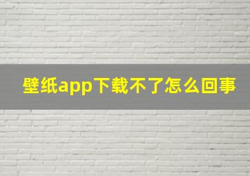 壁纸app下载不了怎么回事