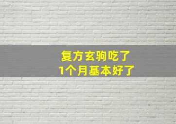 复方玄驹吃了1个月基本好了