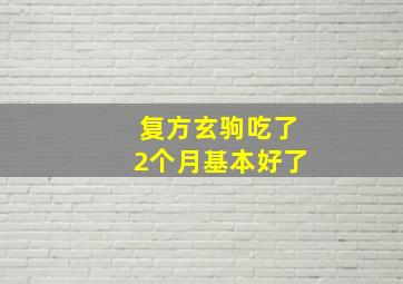 复方玄驹吃了2个月基本好了