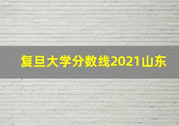 复旦大学分数线2021山东