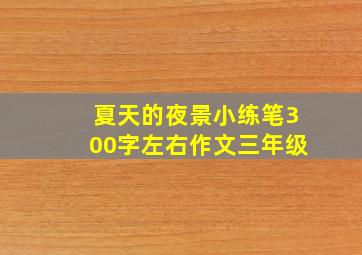 夏天的夜景小练笔300字左右作文三年级