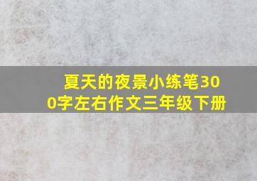 夏天的夜景小练笔300字左右作文三年级下册