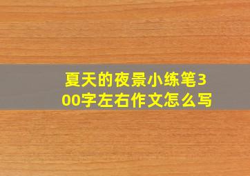 夏天的夜景小练笔300字左右作文怎么写