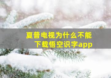 夏普电视为什么不能下载悟空识字app