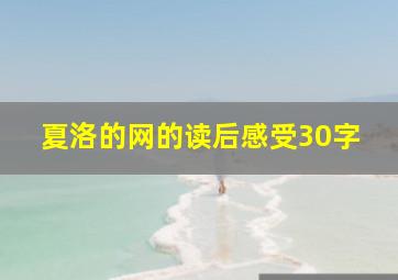 夏洛的网的读后感受30字