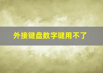 外接键盘数字键用不了