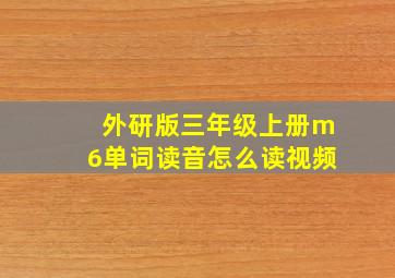 外研版三年级上册m6单词读音怎么读视频