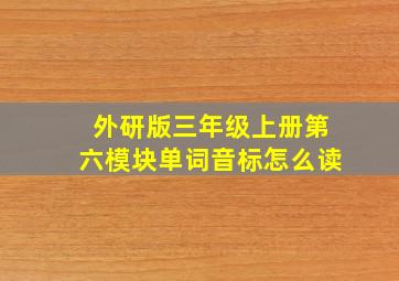 外研版三年级上册第六模块单词音标怎么读