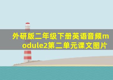 外研版二年级下册英语音频module2第二单元课文图片