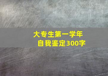 大专生第一学年自我鉴定300字