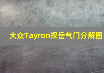 大众Tayron探岳气门分解图