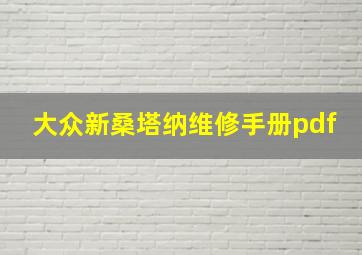 大众新桑塔纳维修手册pdf