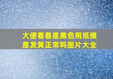 大便看着是黑色用纸擦是发黄正常吗图片大全