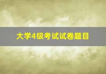 大学4级考试试卷题目