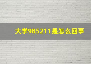 大学985211是怎么回事