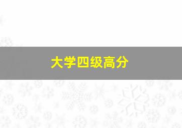 大学四级高分