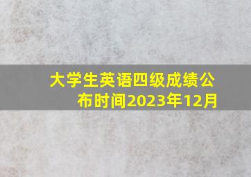 大学生英语四级成绩公布时间2023年12月