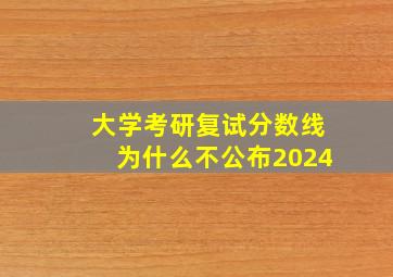 大学考研复试分数线为什么不公布2024