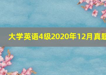 大学英语4级2020年12月真题