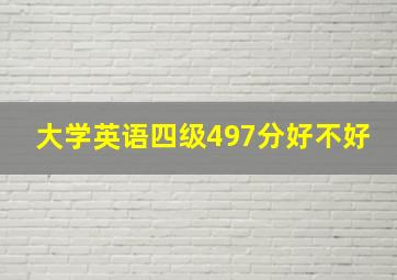 大学英语四级497分好不好