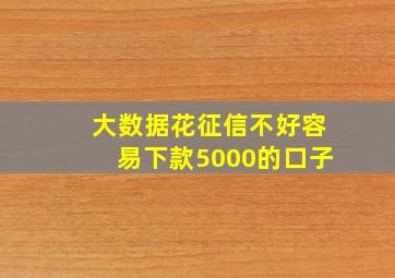 大数据花征信不好容易下款5000的口子