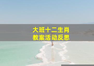 大班十二生肖教案活动反思