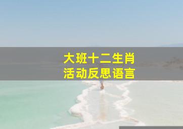 大班十二生肖活动反思语言