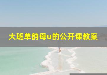 大班单韵母u的公开课教案