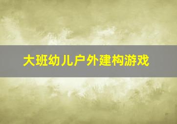 大班幼儿户外建构游戏