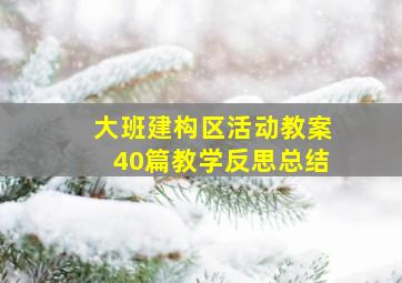 大班建构区活动教案40篇教学反思总结